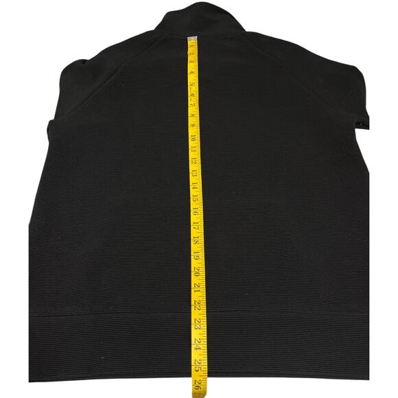 Peloton Ribbed Side Zip Sweatshirt Pullover Women's Sz S Black Spell Out Pocket - Picture 11 of 11